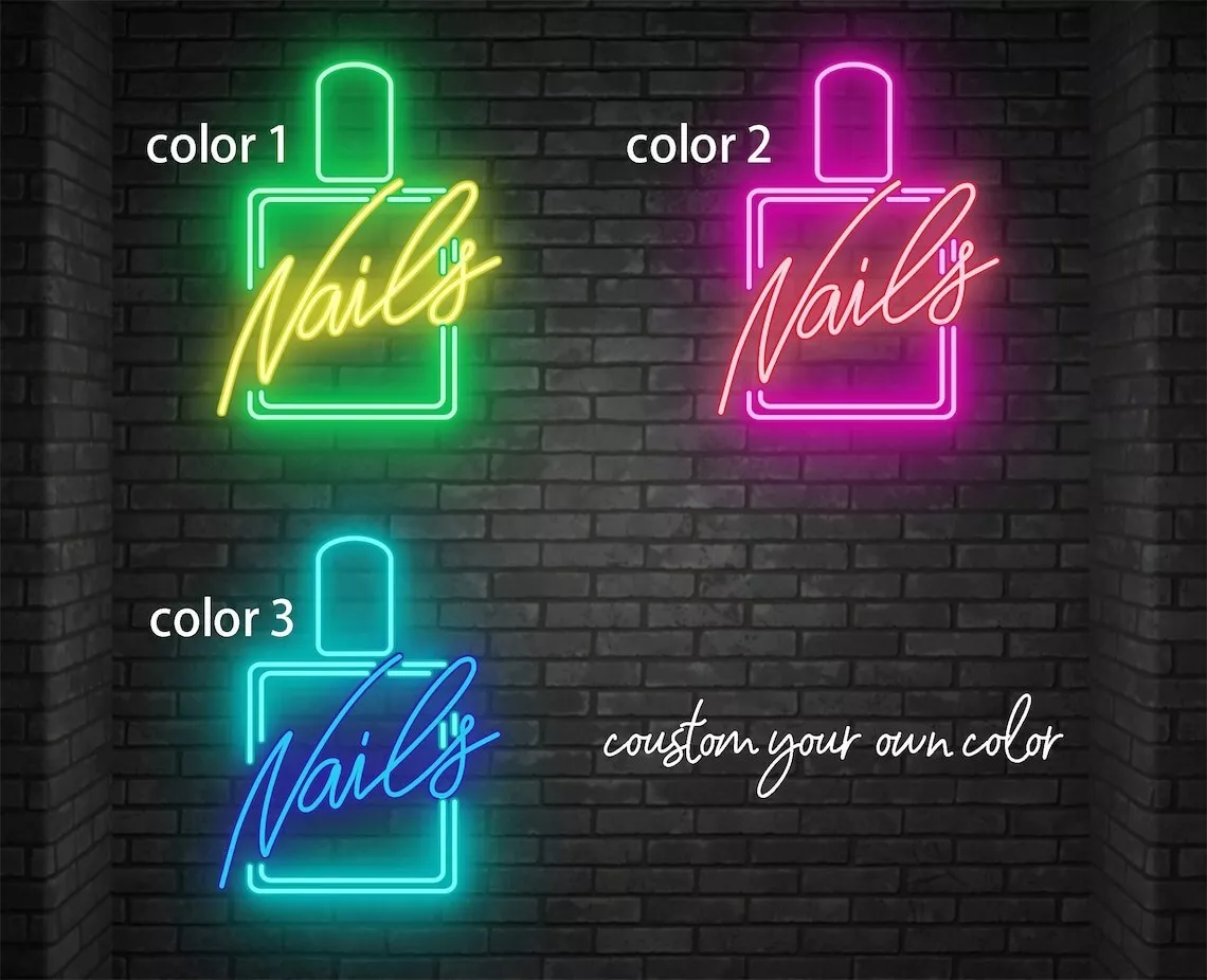 Nail salon led sale signs