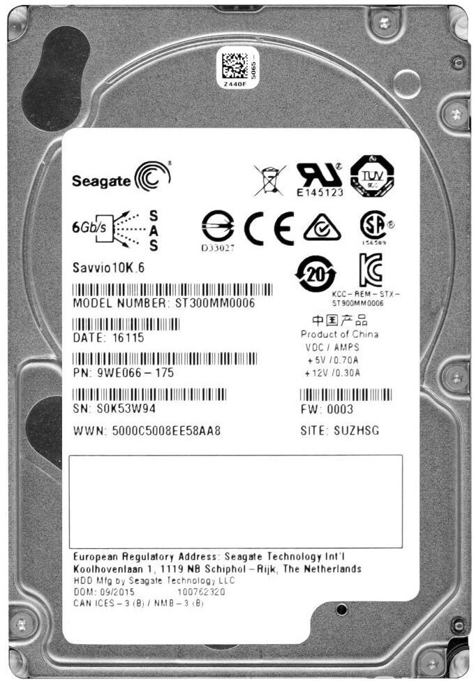 FESTPLATTE SEAGATE SAVVIO 10K.6 300GB 10000U/min 64MB SAS-2  