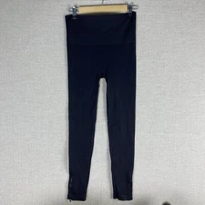 Spanx Leggings Womens M Black Look At Me Now Seamless Control Top Zip Ankle