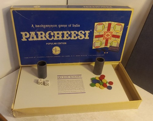 Vintage 1967 Parcheesi Selchow & Righter. A Backgammon Game of India. COMPLETE - Picture 7 of 12
