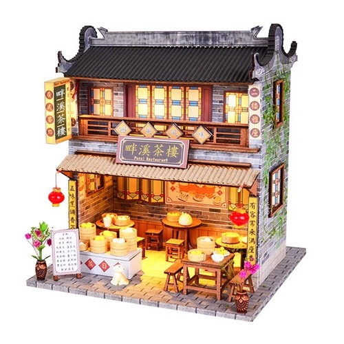 Diorama Miniature House Building Model Set LED Lighting Scene Display Model Gift - Picture 125 of 262