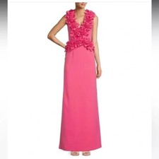 NWT $349 Antonio Melani Breast Cancer Awareness Mary-Cathryn Long Formal Dress 0