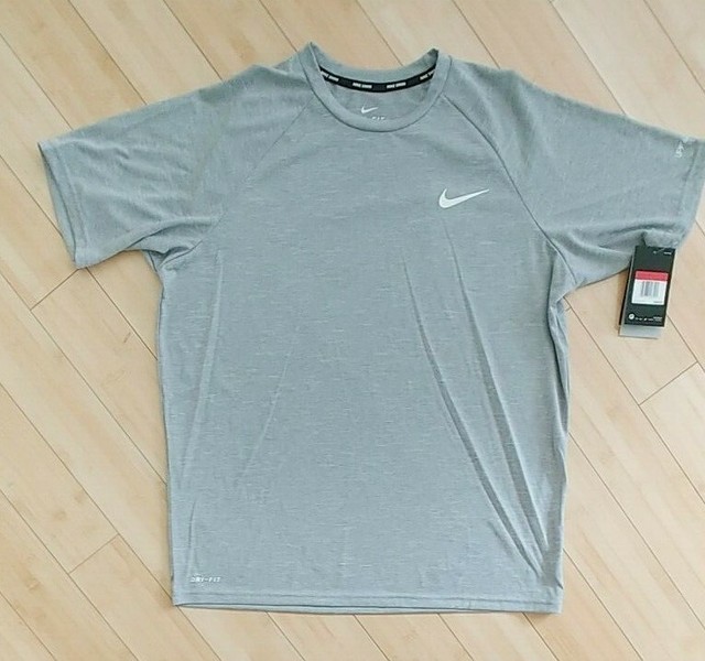 Nike Dri Fit Men's Hydroguard Swim T Shirt Dry Uv40 Size Medium Gray