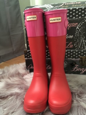 hunter color block rain boots