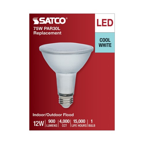 Pack LED Long Neck 35° 12W 75W 120V Medium E26 PAR30LN Silver 4000K Cool White - Picture 6 of 11