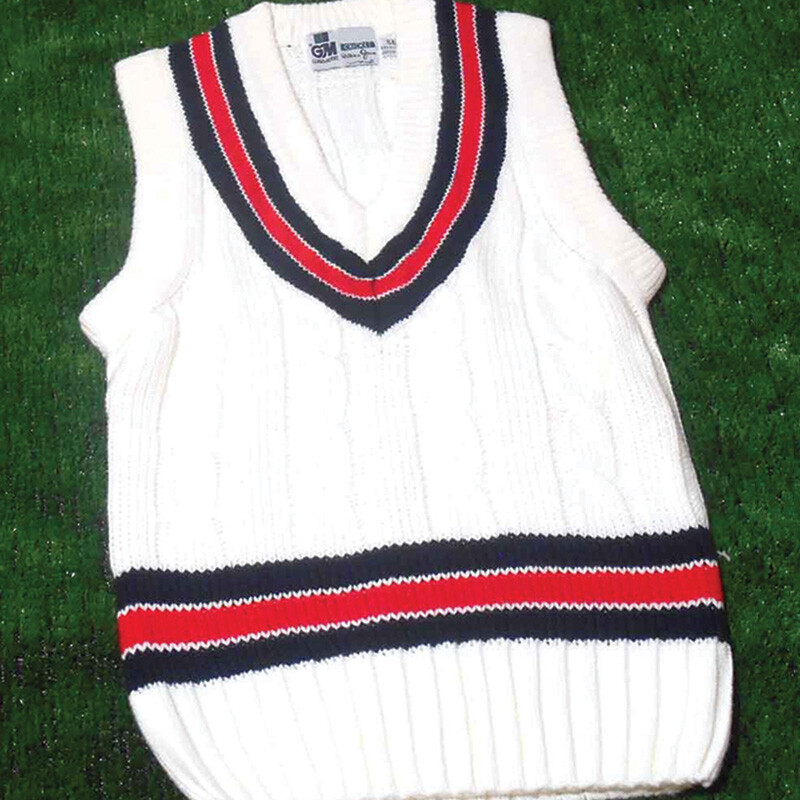 Gunn And Moore University College CC G&M Knitted Cricket Slipover Maroon Gold Snr 8656