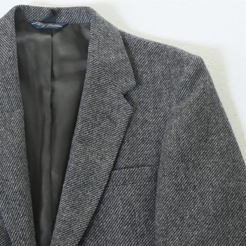 Vtg Mens 40R Gray Striped Tweed Wool Blazer Suit Jacket Sport Coat - Picture 2 of 12