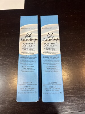 2X Bumble Bumble Sunday Purifying Clay Wash Deep Clean Lactic Full Size 5oz
