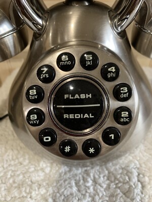 ヴィンテージ１９５０年代　モンスター電話　シルバー　レトロ　インテリア 50's Monster Phone Silver Brush Metal Reproduction Retro