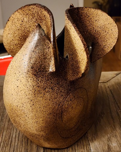 MCM ARTIST SIGNED JOAN COHEN NORTH CAROLINA POTTERY VASE W/ABSTRACT SNAIL - Picture 3 of 21