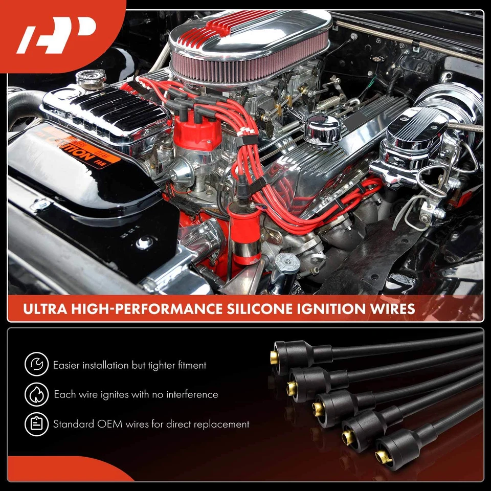 Juegos de cables de bujía A-Premium 7x para Jeep Commando Buick Special Datsun Nissan Foto 3 de 4