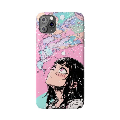 Anime Stargazing Phone Case, Slim Space iPhone Cover, Kawaii Manga Cute Girl - Picture 42 of 49