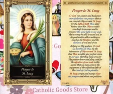 St. Lucy with Prayer to Saint Lucy  (S1) - Paperstock Holy Card