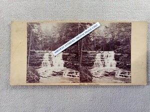 1862 SV of SCENIC WATERFALL on Dry Brook FRANCONIA NOTCH NH by JOHN P. SOULE