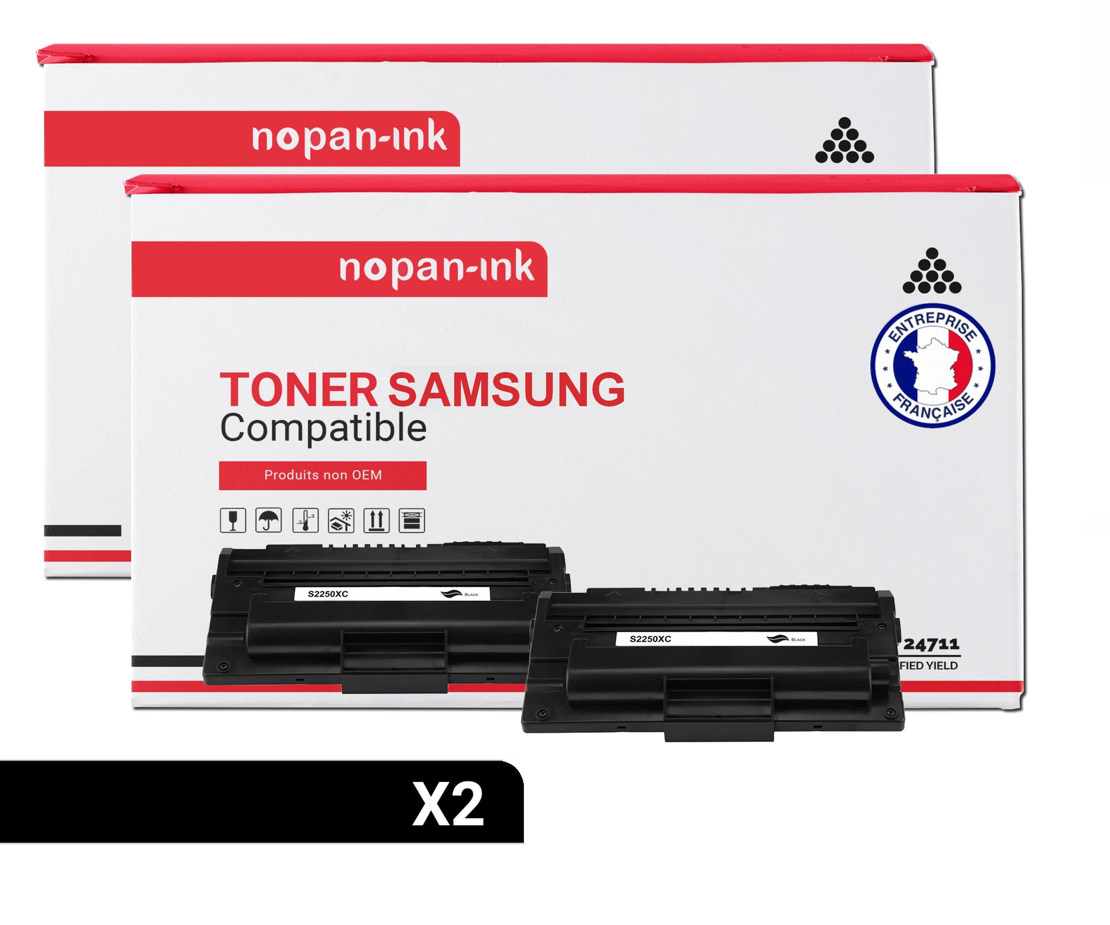 Toner SAMSUNG ML-2250D5 haute capacité NOPAN-INK noir pour des textes nets et sans bavure