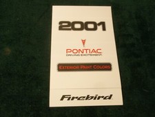 2001 PONTIAC FIREBIRD EXTERIOR COLOR CHIP All-Models Brochure MINT ~ NW