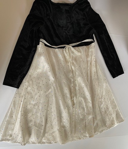 Youngland girls dress size 5 black white long sleeve rear ties mock vest EUC - Picture 5 of 10