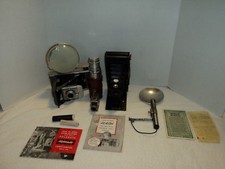 VTG Polaroid Model 80 Land Camera  Model 281 Flash Unit Filter Paperwork