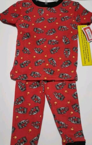 Baby Toddler Boys 2pc Snug Red Firetruck Pajama Set Sleeper Size 24 Months Nwt