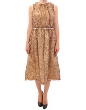 Dolce & Gabbana Brown sleeveless silk Women's dress Authentic