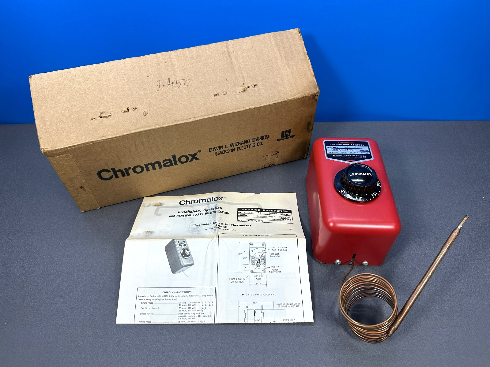 CHROMALOX TEMP TEMPERATURE CONTROL AR-2524 THERMOSTAT 250 VAC 25A OPEN BOX