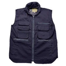 Rothco Ranger Tactical Vest Mens M Navy Blue Hunting Outdoor Hood Utility Zip