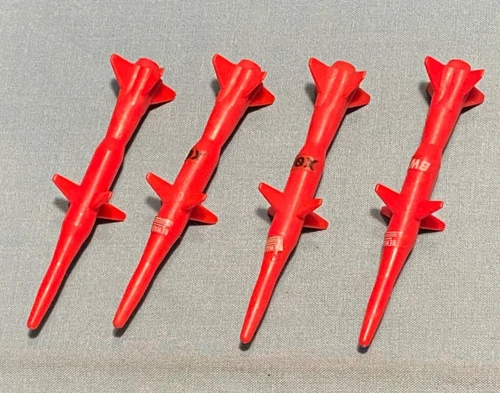 vintage G.I. GI JOE gijoe COBRA STINGER MISSILE LOT x4 weapons parts FREE SHIP