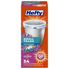 Hefty Small Trash Bags, Fabuloso Scent, 4 34 Count Pack of 1 ,