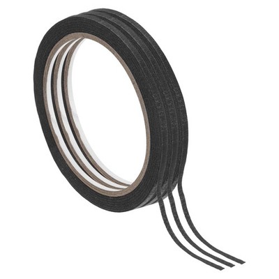 3 Roll 0.1 Inch x 22 Yard Masking Tape General Purpose Adhesive Tape Black