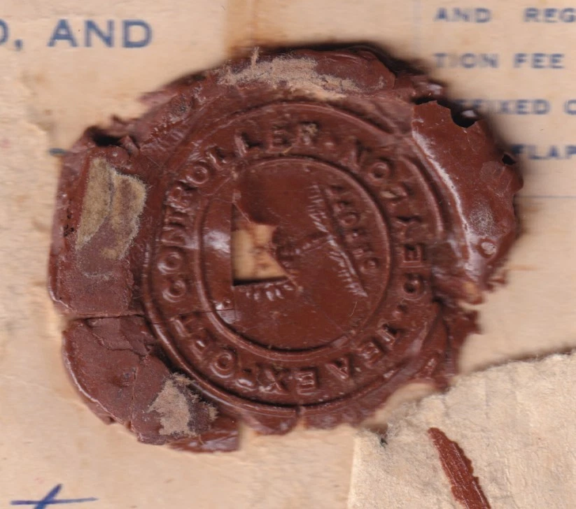 Ceylon 1940 Reg Cover to Niwitigala fine TEA EXPORT CONTROLLE wax seal - Image 2 of 3