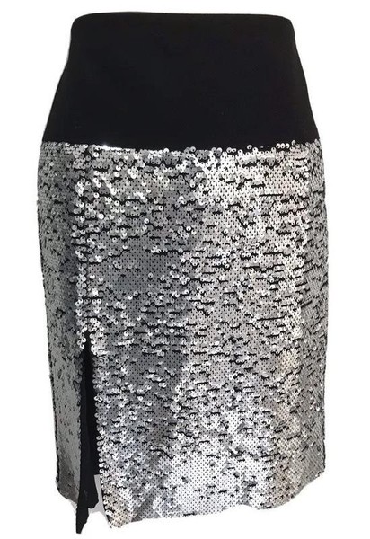 Women DKNY Skirt Black Silk 34 / XS / 42