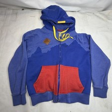 Google Boulder Hoodie MEN SMALL Vintage Leather Patch Colorado Rocky Mtns ZIP