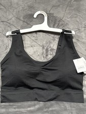 Auden Black Ribbed Lightly Lined Bralette Size 1X Adjustable Strap New With Tags