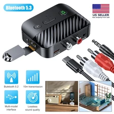 Bluetooth v5.3 Transmitter Receiver 3.5mm AUX RCA TV Home Stereo Audio Adapter