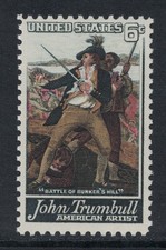 Scott 1361- John Trumbull- Artist, Bunker's Hill- MNH 6c 1968- unused mint stamp