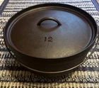 Vintage Lodge #12 Cast Iron 3 Leg Bean Pot  Dutch Oven & Lid