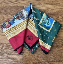 Echo For Lord & Tylor 100% Silk Scarf Christmas 35x35"