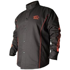 Black Stallion B9C BSX Contoured FR Cotton Welding Jacket Black/Red Medium New