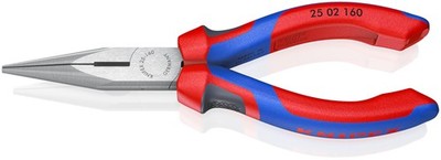 KNIPEX  Long Nose Pliers w/Cutter, MultiComponent 25 02 160,61/4 inches