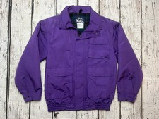 VTG Woolrich 17163 Solid Purple Wool Blanket Plaid Lined Women's Full Zip Jacket