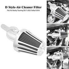 Cone Chrome Air Filter Gray Intake For Harley 2018-2025 Softail Breakout Fat Boy