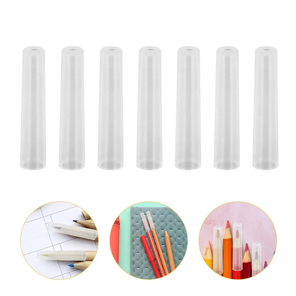 200 Stück transparente Bleistiftkappen für Spitzen, durchsichtiger Kunststoff,