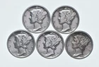 High Grade Lot 1935 1939 1935 1936 1930 Mercury Dime Collection *792