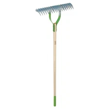 54 In. Hardwood Handle 19-Tine Adjustable Thatch Rake