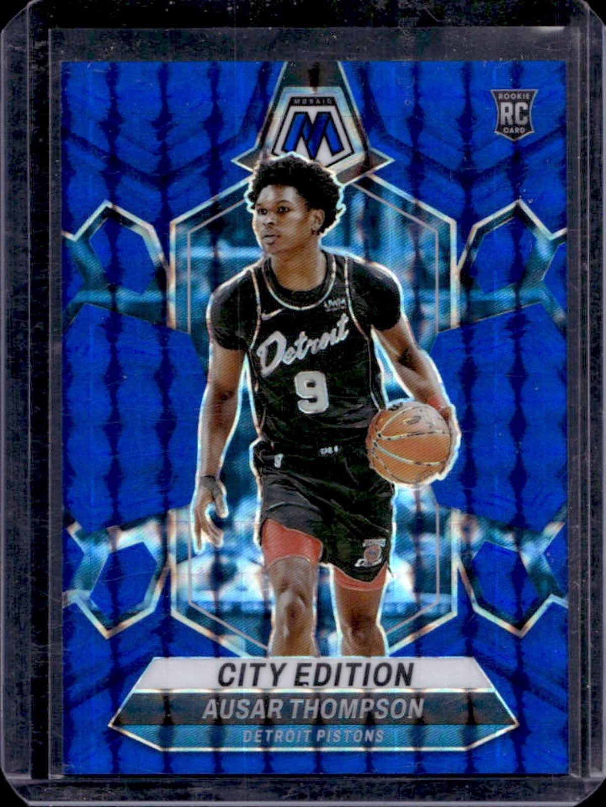 2023-24 Mosaic Ausar Thompson RC Blue City Edition #189/199 Pistons