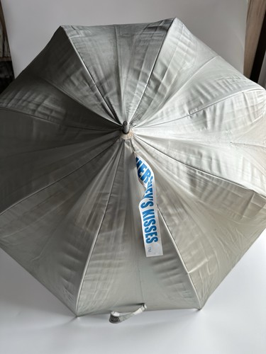 Vintage Rare Hershey’s Kisses Shaped Umbrella Hershey Kiss Silver Brown Novelty