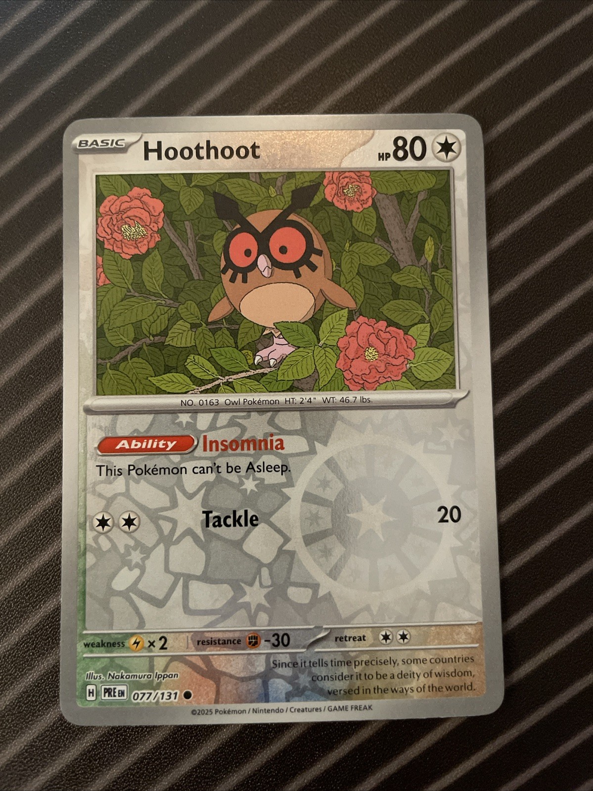 Hoothoot 077/131 Reverse Holo - Near Mint - Prismatic Evolutions