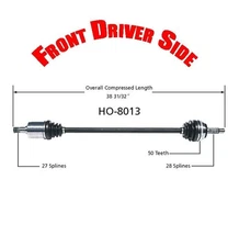 Front Driver Side Axle for Honda Prelude 1992-1996 Refence # HO-8013