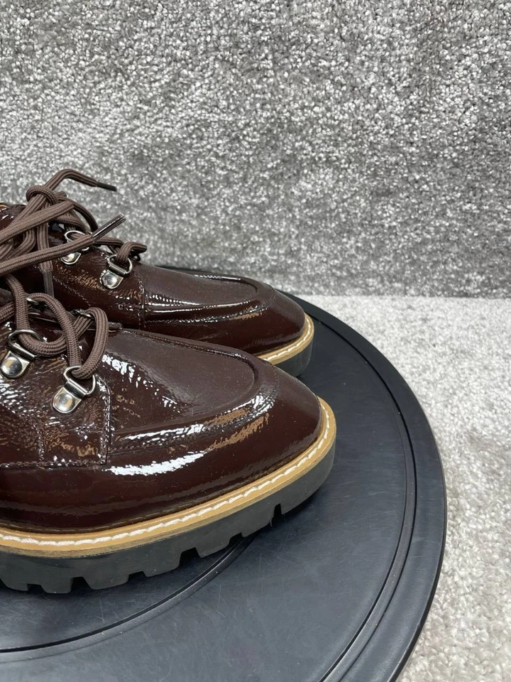 Vestido Oxford Donald Pliner Feminino Tamanho 9 M Evans Couro Marrom com Cadarço - Imagem 2 de 4