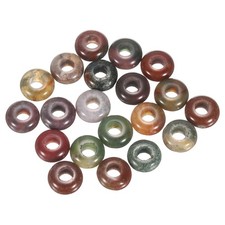 20pcs Natural Stone Beads 6x12mm Large Hole Craft Beads, Black White